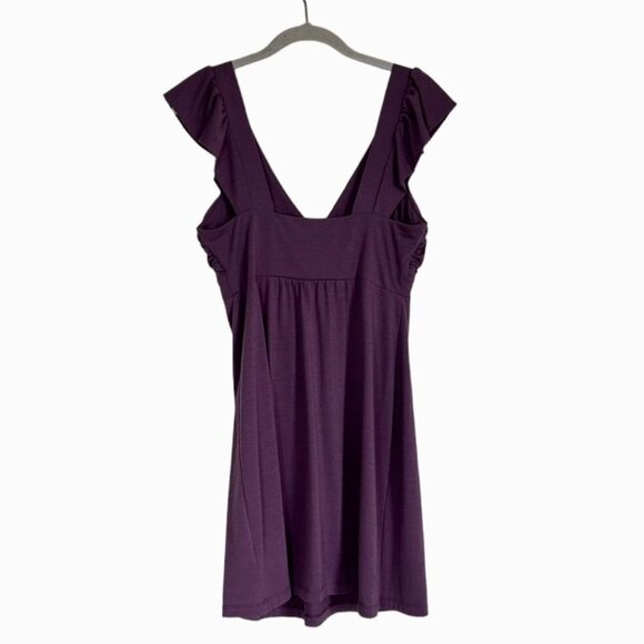 Guess Women's Flutter Sleeve Mini Pullover Dress in Purple - Size M - Picture 2 of 5